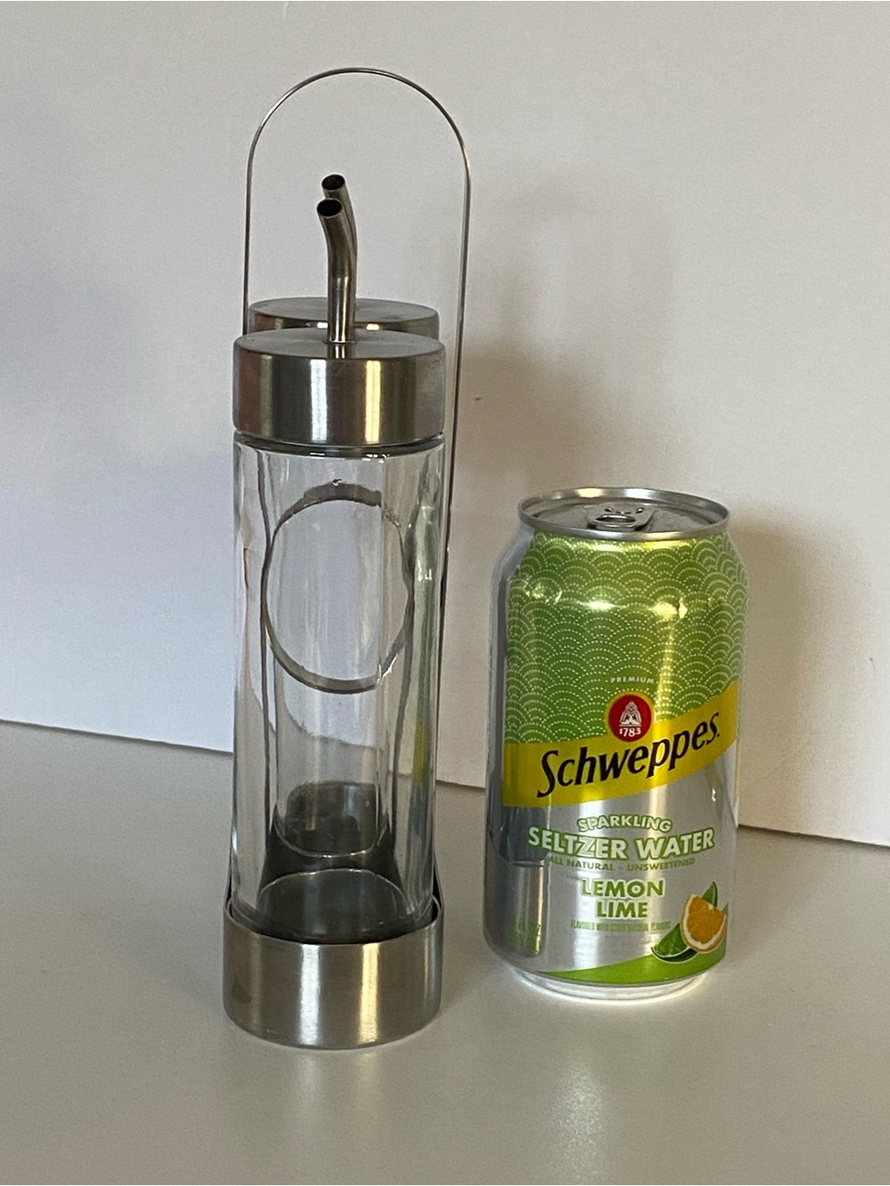 IKEA ORTFYLLD Glass Set Oil & Vinegar Cruet Stainless Steel Silver Brushed - Picture 6 of 16